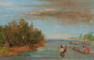 George Catlin - Sac And Fox Sailing In Canoes.webp
