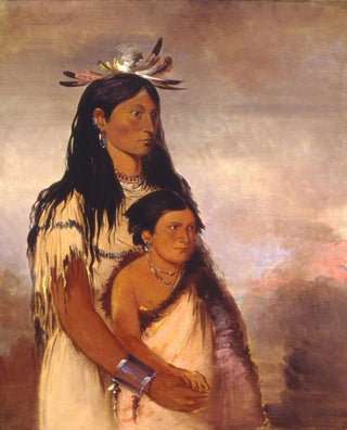 George Catlin - Tnkahthye Thunderer a Boy and Wunpntomee White Weasel a Girl.webp