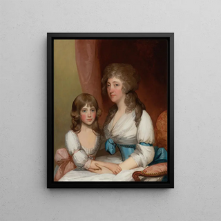 Gilbert Stuart - Portrait of Mrs Samuel Dick And Her Daughter.webp