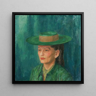 Grete Gamerith avec un chapeau vert - Walther Gamerith