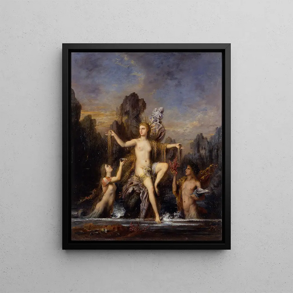 Venus die uit de zee komt - Gustave Moreau — ingelijst kunstwerk aan de muur