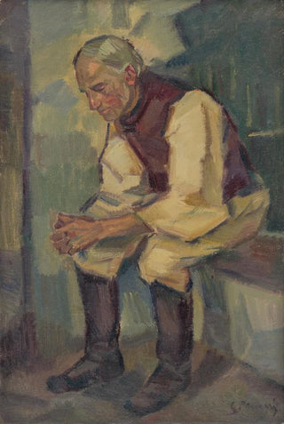 Gustv Mall - Study of a Seated Old Man.webp