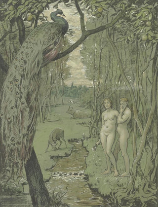 Hans Thoma - Paradise with Peacock.webp