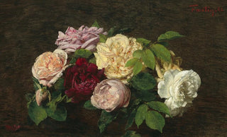 Henri FantinLatour - Roses de Nice on a Table.webp