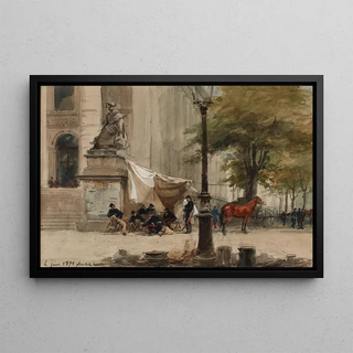 Isidore Pils - Campement dartillerie place de la Bourse 4 juin 1871.webp