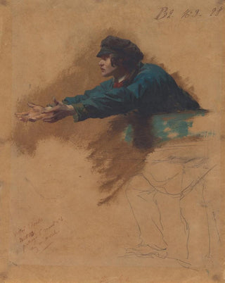 Isidore Pils - Young Man Leaning Forward with Outstretched Arms Study for Soldiers Distributing Bread to the Poor.webp