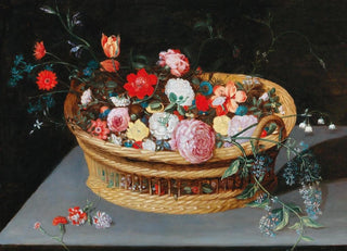 Jan Brueghel the Younger - A basket with spring flowers on a stone table.webp