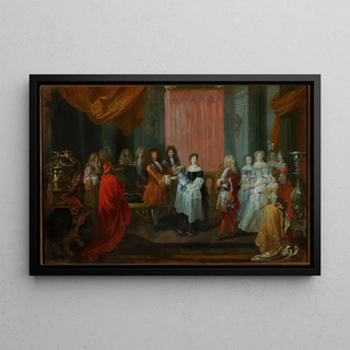 JeanAntoine Watteau - Louis XIV awards the Cordon Bleu Order to the Duke of Burgundy father of Louis XV.webp