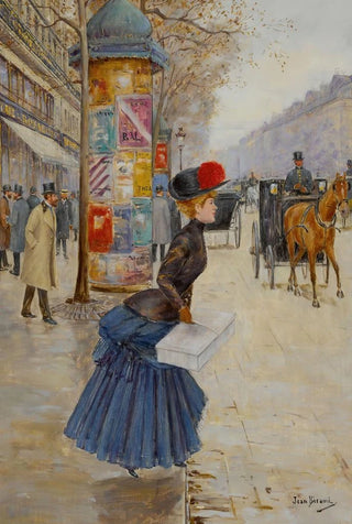 Jean Braud - Jeune Femme Traversant Le Boulevard.webp