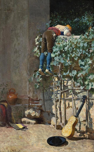 Jehan Georges Vibert - Sneaking A Peek.webp
