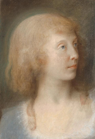 Jens Juel - Portrt af Anna Barbara Damkier trekvart profil mod venstre.webp