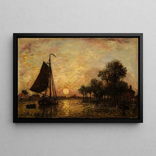 Johan Barthold Jongkind - Coucher de soleil en Hollande.webp