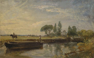 John Constable - Barge below Flatford Lock.webp