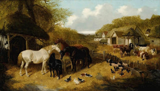 John Frederick Herring Jr - Cattle Pigs Ducks Chickens And Horses In A Farmyard.webp