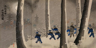 Kobayashi Kiyochika - Great Fierce Battle in the Snow near Niuzhuang.webp