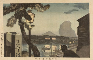 Kobayashi Kiyochika - Mt Fuji at Dusk from Edo Bridge.webp