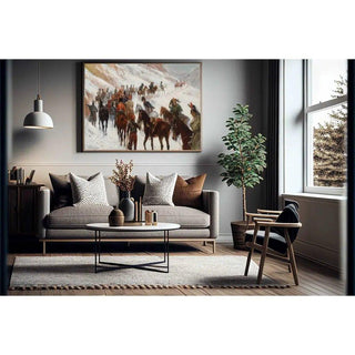 L’armée Napoléonniene traversant le col de Somosierra de Jan van Chelminski | Reproduction Tableau Décoration murale affiche copie