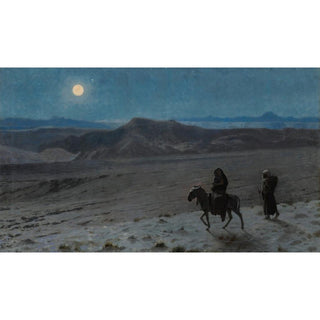 La Fuite en Égypte Nuit - Jean-Léon Gérôme | Reproduction Tableau Décoration murale affiche copie