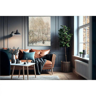 La lumière du soleil du matin sur la neige Eragny-sur-Epte - Camille Pissarro | Reproduction Tableau Décoration murale affiche copie