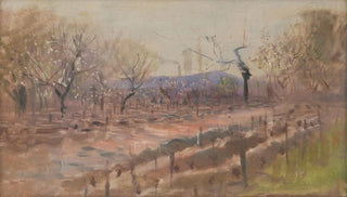 Ladislav Mednynszky - Spring landscape Spring in an orchard.webp