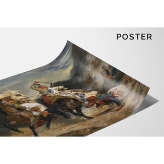 Le Combat du Giaour et de Hassan - Eugène Delacroix | Reproduction Tableau Décoration murale affiche copie