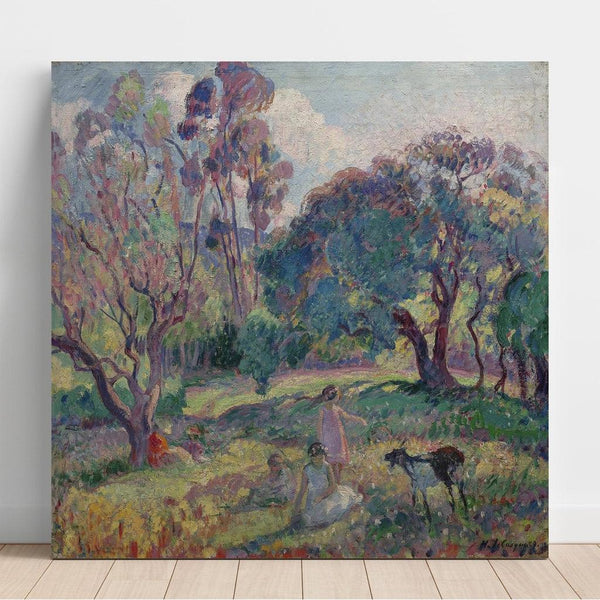 Reproductie van het schilderij De rust onder de bomen - Henri Lebasque