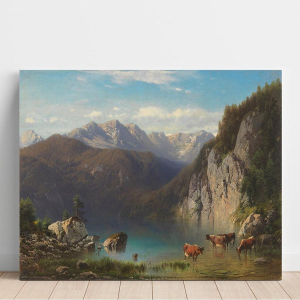Reproductie van het schilderij Het Alpsee Meer bij Hohenschwangau - Carl Millner