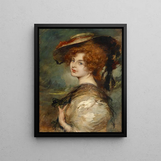 Leopold Schmutzler - Bildnis einer Dame mit rotem Haar und Hut.webp