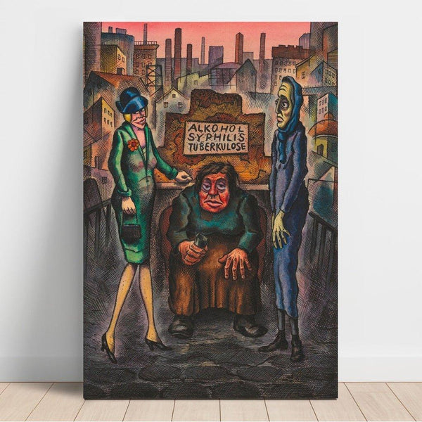 Reproductie van het schilderij De drie plagen van het volk - Karl Wiener