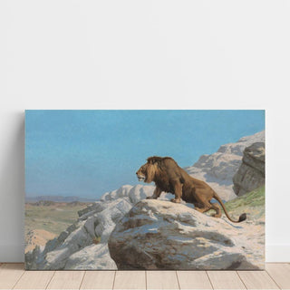Lion à l'affût - Jean-Léon Gérôme | Reproduction Tableau Décoration murale affiche copie