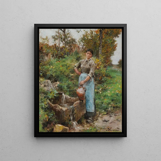 Lon Augustin Lhermitte - A la fontaine.webp