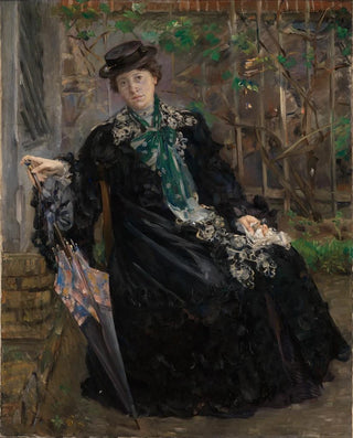 Lovis Corinth - Bildnis Frau Charlotte BerendCorinth im Garten.webp