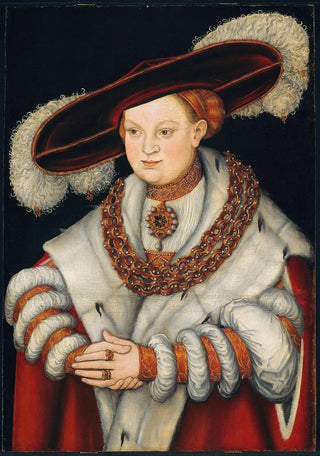 Lucas Cranach the Elder - Portrait of Magdalena of Saxony Wife of Elector Joachim II of Brandenburg.webp