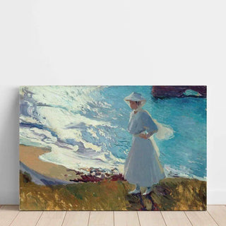 Maria sur la plage à Biarritz de Joaquín Sorolla | Reproduction Tableau Décoration murale affiche copie