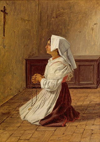 Martinus Rrbye - A Praying Italian Woman.webp