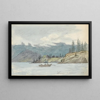 Martinus Rrbye - Lake Landscape with a Rowing Boat The Fiord Krderen Norway.webp