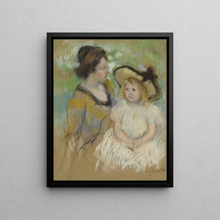 Mary Cassatt - Simone Seated on the Grass Next to Her Mother.webp