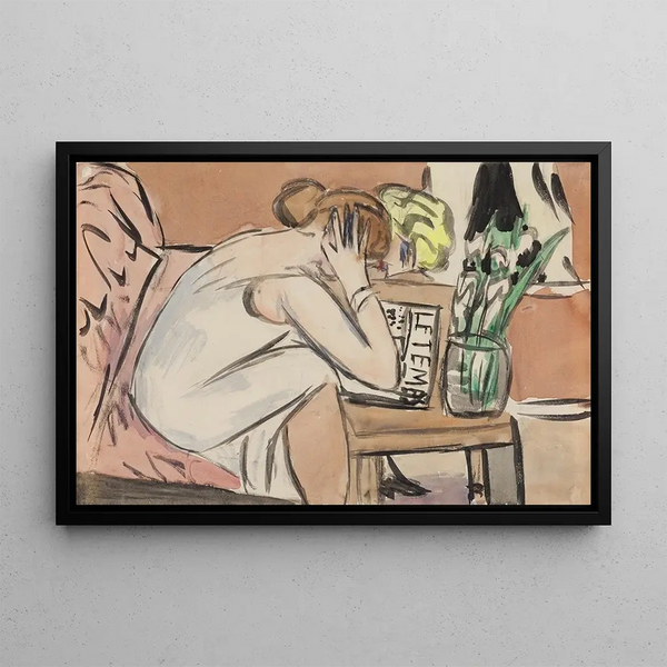 Zonder titel Twee jonge meisjes lezend - Max Beckmann — ingelijst kunstwerk aan de muur