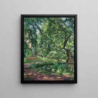 Max Slevogt - Garten in Godramstein mit verwachsenem Baum und Weiher.webp