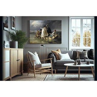 Napoléon quittant la Lobau après la défaite à la bataille d'Aspern d'Anton von Perger | Reproduction Tableau Décoration murale affiche copie