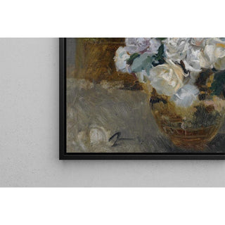 Nature morte aux roses blanches - Joaquín Sorolla | Reproduction Tableau Décoration murale affiche copie