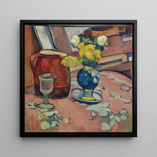 Nature morte : vase de fleurs, pichet et verre - Emile Bernard