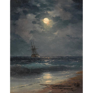 Navire au clair de lune - Ivan Konstantinovich Aivazovsky | Reproduction Tableau Décoration murale affiche copie