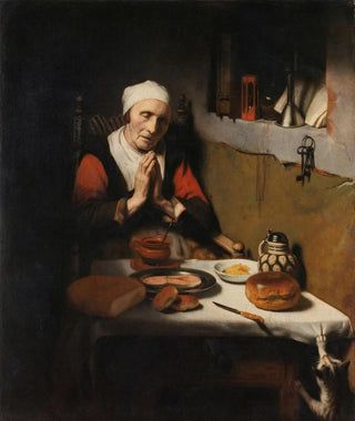 Nicolaes Maes - Old Woman Saying Grace Known as The Prayer without End.webp