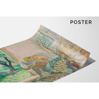 Nu Assis Sur Un Canapé Près De La Fenêtre - Henri Lebasque | Reproduction Tableau Décoration murale affiche copie