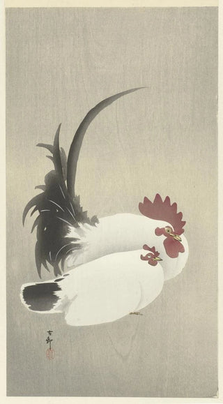 Ohara Koson - Rooster and hen.webp
