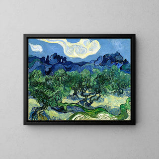 Oliviers avec les Alpilles en arrière-plan - Vincent Van Gogh | Reproduction Tableau Décoration murale affiche copie