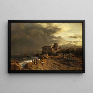 Oswald Achenbach - Abziehender Sturm an der italienischen Kste.webp