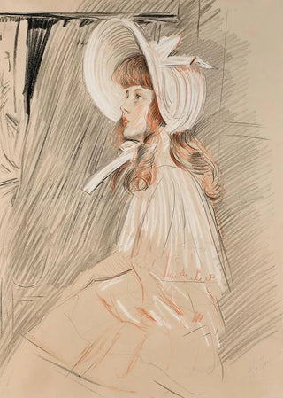 Paul Csar Helleu - Fillette regardant vers le haut.webp