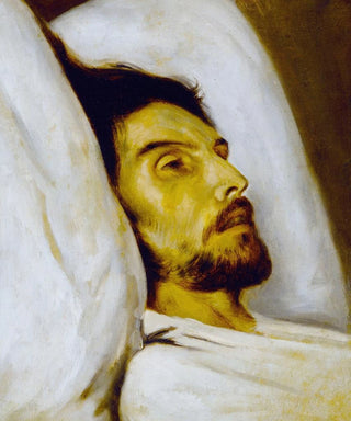 Paul Delaroche - Portrait dhomme sur son lit de mort autrefois dit Armand Carrel.webp